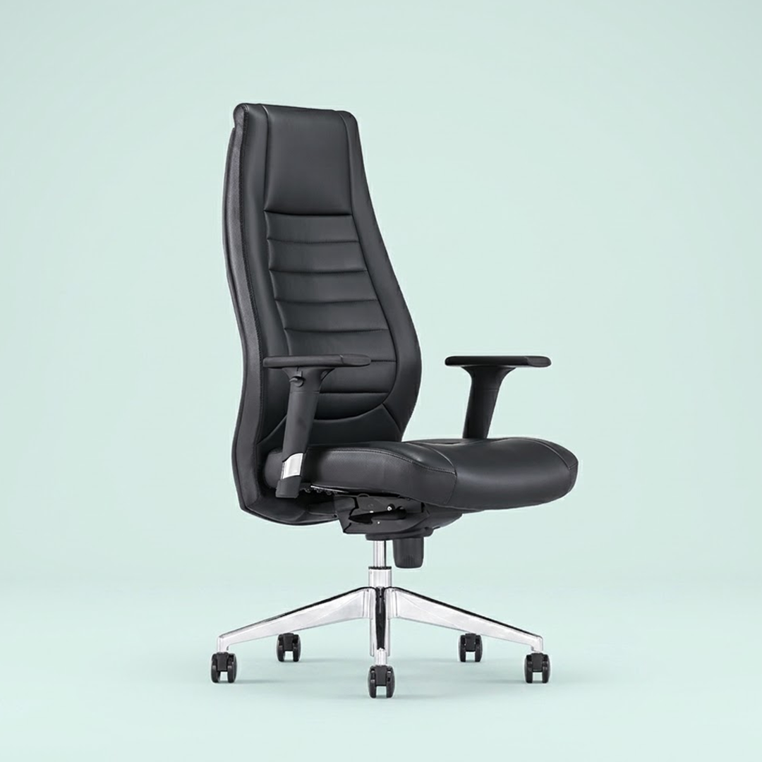 High Back Leather Chair 1802-H – Black Executive Office Chair