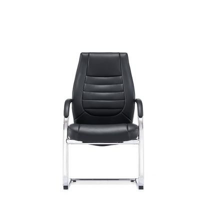 Visitor Leather Chair 1802-V – Black Office Guest Chair