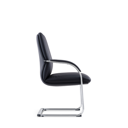 Visitor Leather Chair 2216-V – Black Office Guest Chair