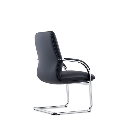Visitor Leather Chair 2216-V – Black Office Guest Chair