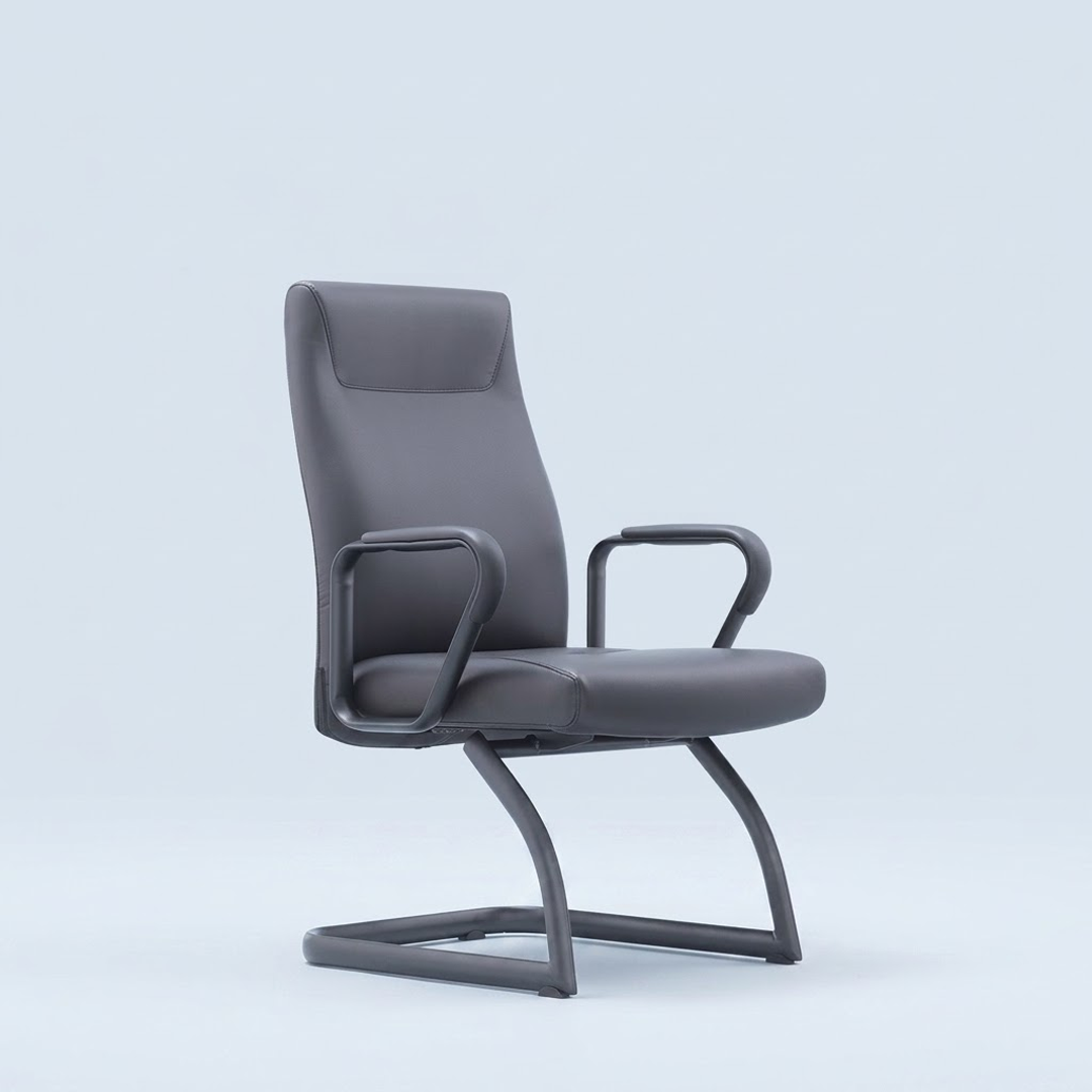 Visitor Leather Chair 2461-V – Black Office Guest Chair