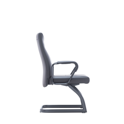 Visitor Leather Chair 2461-V – Black Office Guest Chair