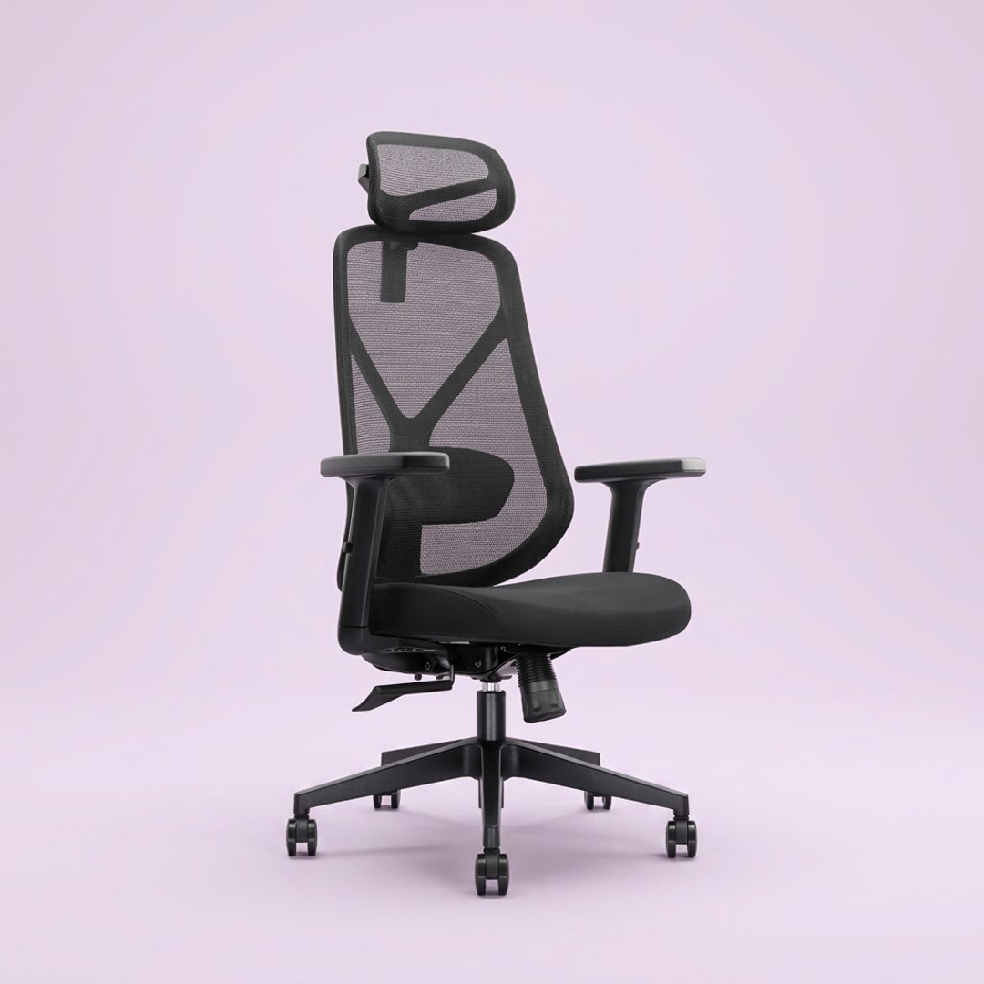 High Back Mesh Chair 6243-H – Adjustable Headrest & Lumbar Support