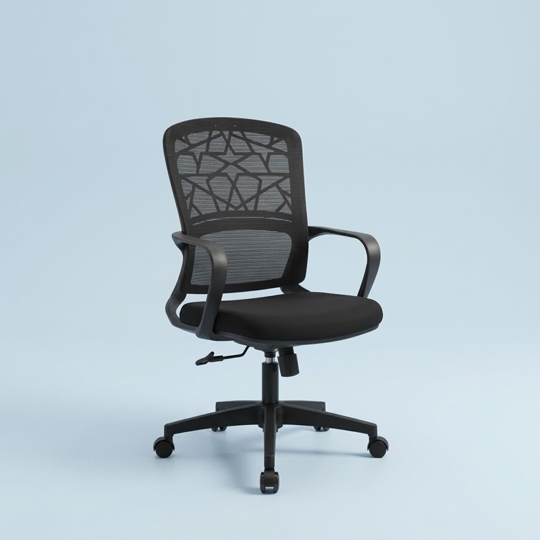 Medium Back Mesh Chair AD140-M – Black Office Chair