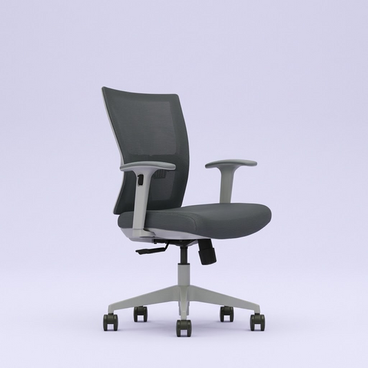Medium Back Grey Mesh Chair GM-MG – Adjustable Lumbar Support