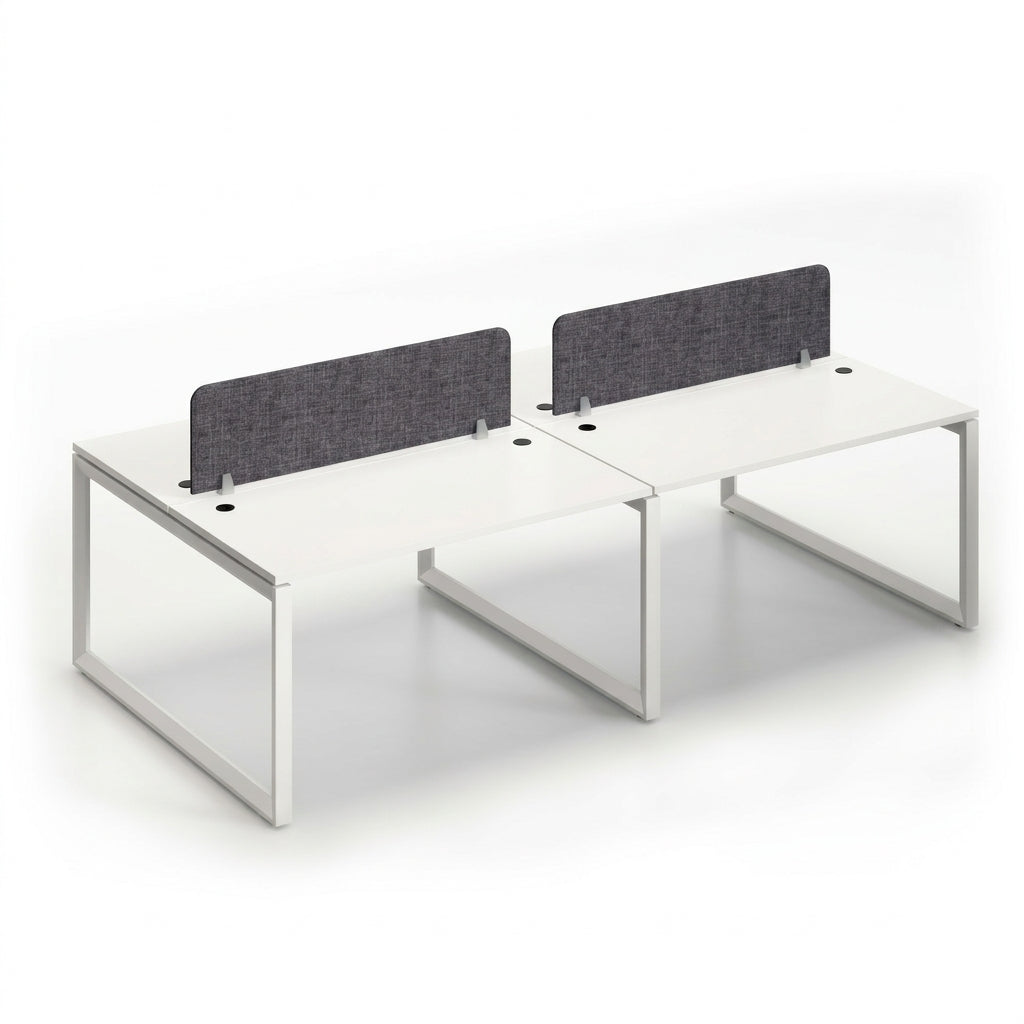 Four Person Workstation WS-FF4P-LOOP – Four-Seater Cluster Workstation