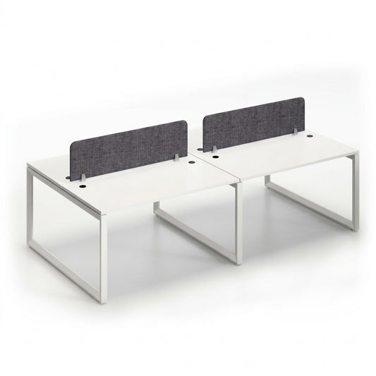 Four Person Workstation WS-FF4P-LOOP – Four-Seater Cluster Workstation