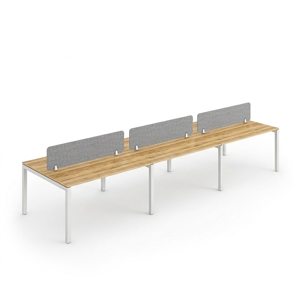 Six Person Workstation WS-FF6P-POINT – Six-Seater Cluster Workstation