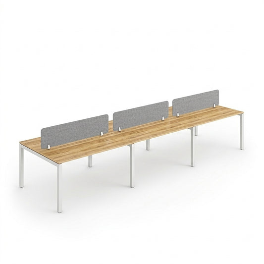 Six Person Workstation WS-FF6P-POINT – Six-Seater Cluster Workstation