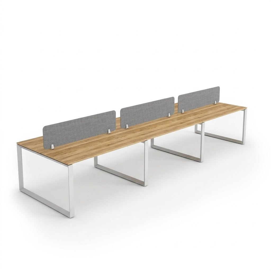 Six Person Workstation WS-FF6P-LOOP – Six-Seater Cluster Workstation