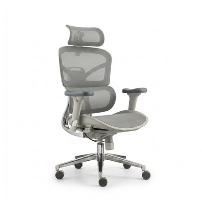 High Back Grey Mesh Chair J7-HG – 3D Adjustable Headrest