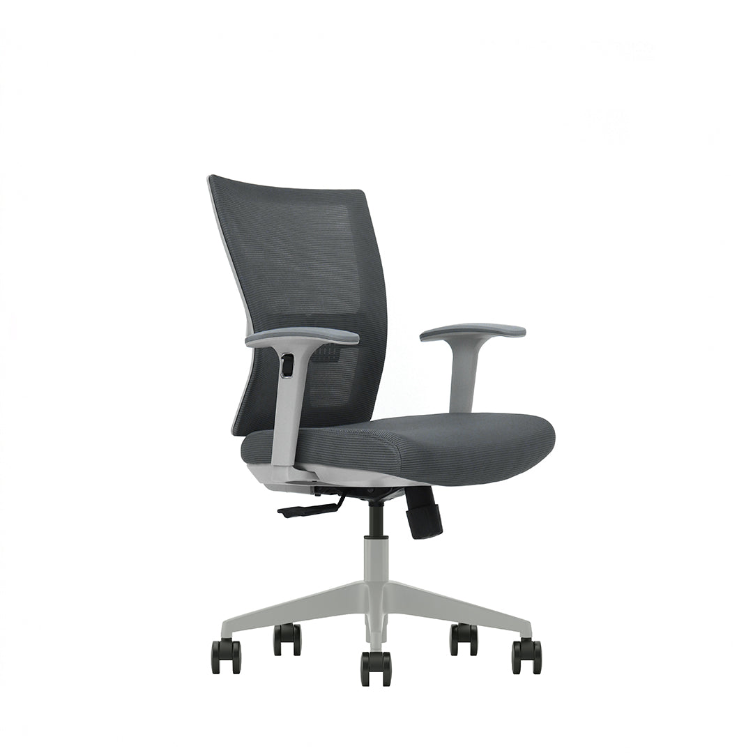 Medium Back Grey Mesh Chair GM-MG – Adjustable Lumbar Support